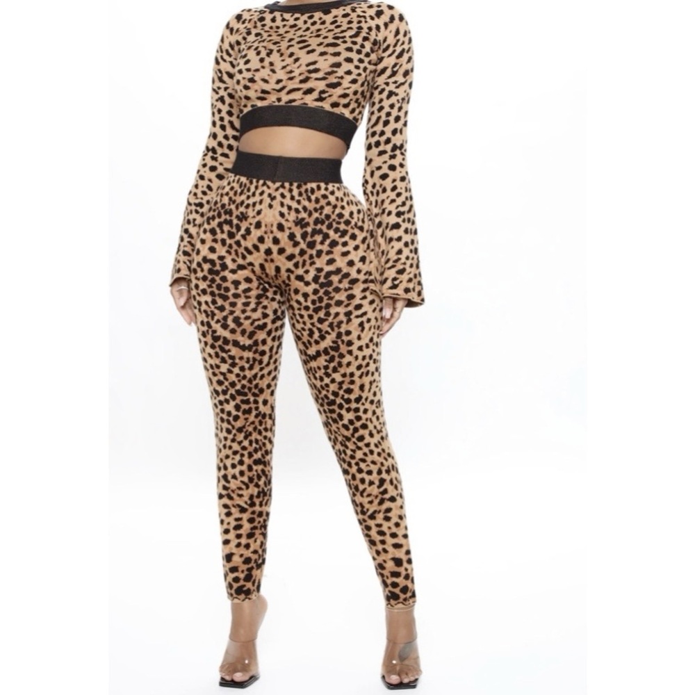 Cheetah Sweater pant set